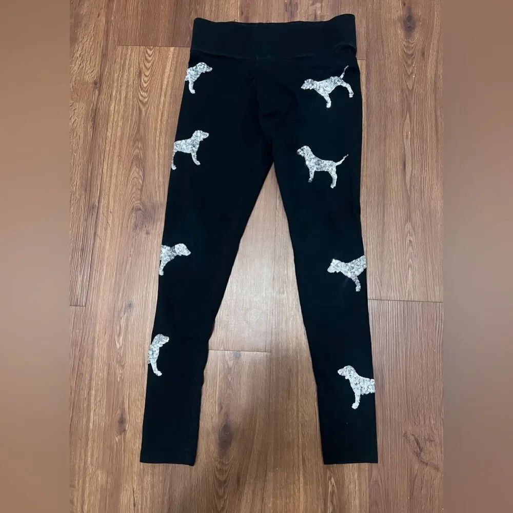 Victoria's Secret pink rare bling dog leggings S